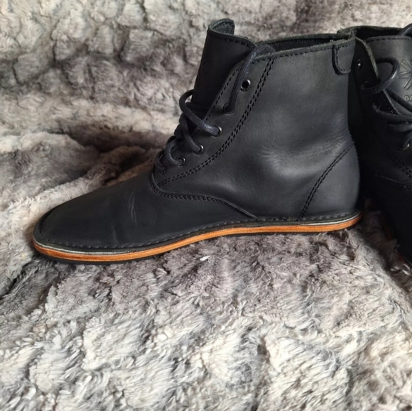 Davinci Black Leather Barefoot Combat Boots Zero Drop - Picture 3 of 12
